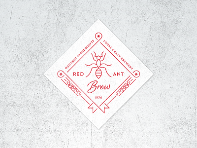 Red Ant Brew Fantasy Logo ant beer brewery craft beer red vintage logo
