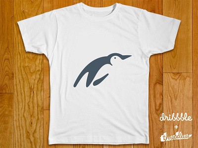 Penguin Tshirt animal dribbble logo negative space penguin playoff rebound shirt tee tshirt