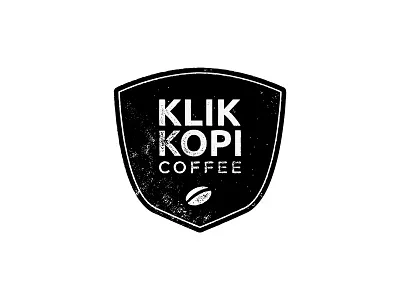 Klik Kopi Coffee black brand coffee design distressed indonesia logo shield stamp vintage