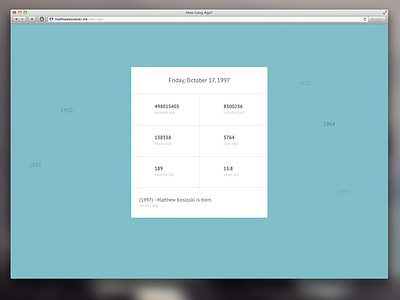 How old are you? age animations app calculator css date javascript lab responsive stats web web design