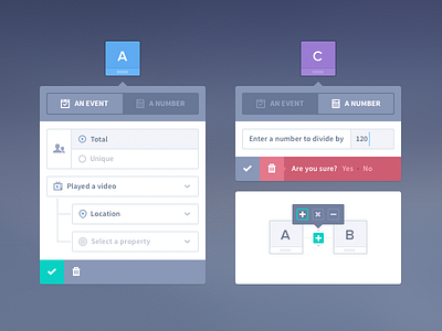 UI Elements | Formula Builder Concept app buttons delete error flat icons modal product sort toggle tooltip wireframe