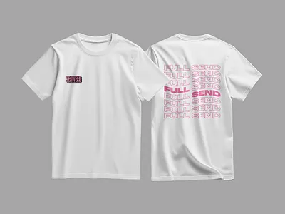 T-Shirt Full Send Streetwear Clothing Garment Mockup Branding 3d brand branding clothing design fashion garment graphic design illustration logo mockup photoshop pink shirt street style t shirt typography vector visual identity