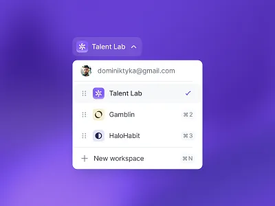 Talent Lab / Select workspace adjust app application create design desktop app edit modal new product design productdesign select ui ui design ux ux design webapp workspace