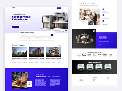 A-One Property Landing Page building clean ui construction design 2025 dribbble figma flats home home page house landing page minimal design property real estate rent and sale residence theme uiux web design website