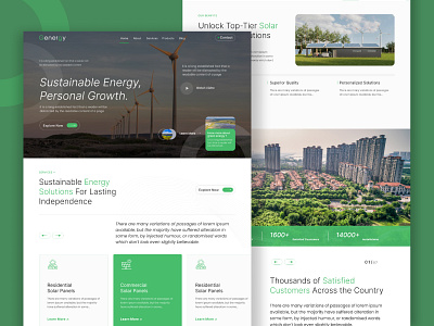 Renewable Energy Homepage future energy homepage green energy homepage homepage homepage template landing page renewable energy solar energy solar power homepage ui wind energy homepage