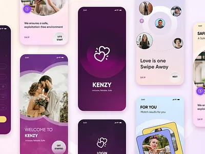 Dating Application 3d animation app branding dating graphic design home illustration login logo love onboarding splash ui uiux welcome