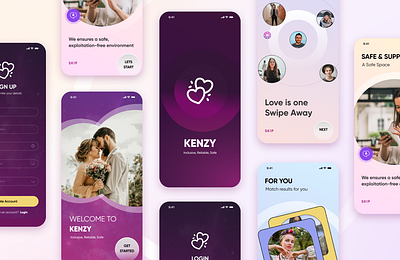 Dating Application 3d animation app branding dating graphic design home illustration login logo love onboarding splash ui uiux welcome