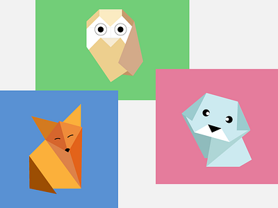 Origami animals — Learn to Draw Marathon, Day 4 animals cute dog flat fox illustration illustrator origami owl