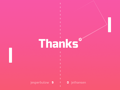 Thanks arcade clean dribbble exo font game invite pink pong thanks