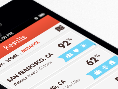 results app icons iphone list results screen ui