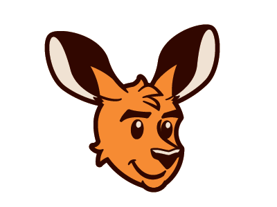 Joe Kangaroo animal anthropomorphic cartoon friendly kangaroo mascot