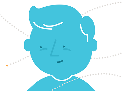 Buzz blue boy character face happy person smile star yellow