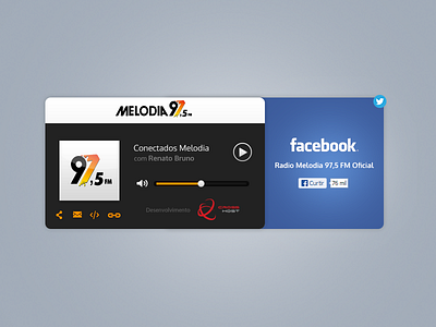 Player Streaming with Facebook and Twitter facebook music player radio streaming twitter