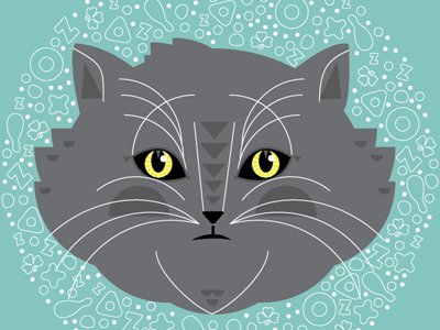 Grey Cat cat illustration