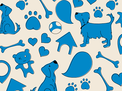 Dog pattern ball bones cachorro dog heart house