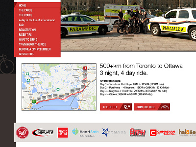 Paramedics Ride Website bicycle bike design paramedic ride web