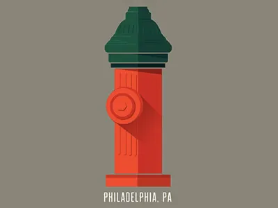 Philly Flat Hydrant fire hydrant flat design philadelphia