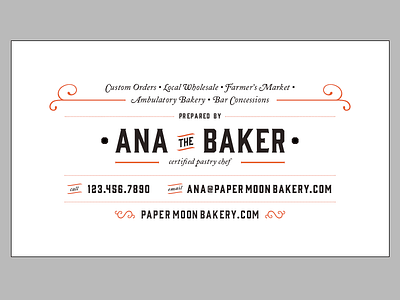 Paper Moon Cards bakery typesetting typography