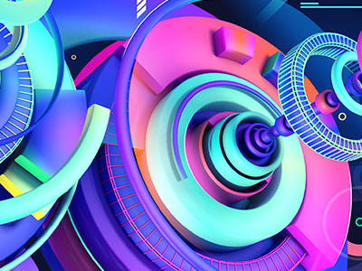 DIgital fun 3d blue cinema4d colors glows gradients neon photoshop pink tech texture