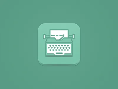Type Write icon ios keys story turquoise type typewriter write