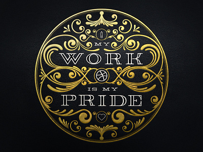 My First Shot baroque black calligraphy dribbble gold lettering ornaments white