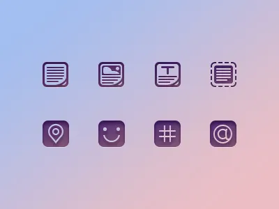 Small Icon face icon location pic text