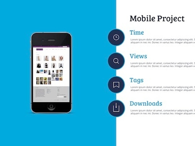 Mobile Project Slide blue mobile powerpoint slide ui ux