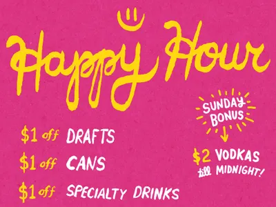 Sunday Bonus! happy hour lettering