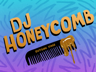 DJ Honeycomb honey lettering pattern