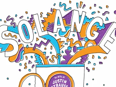 Solange confetti lettering solange