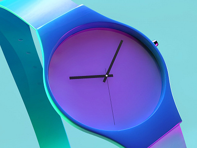 Watch 3d illustration render time watch