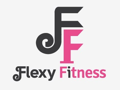 Fitness logo curly fitness grey pink