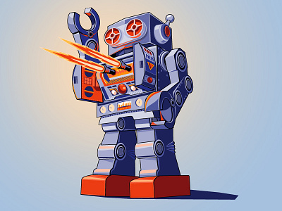 Tin Robot 52 robots astronaut illustration retro robot space tin toy vector