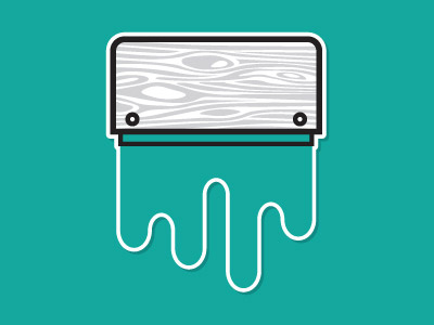 Mr. Squeegee drip green ink screenprint squeegee sticker sticker mule woodgrain