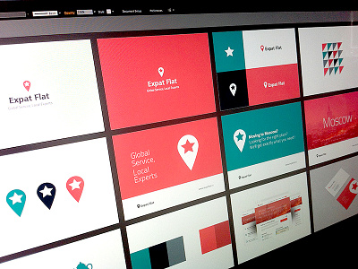 ExpatFlat Visual Identity brand colour expat flat location logo moscow pin real estate star visual identity