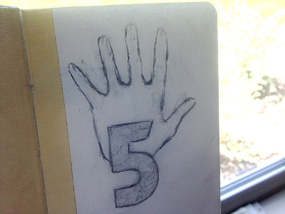 High Five 5 five hand moleskine sketch