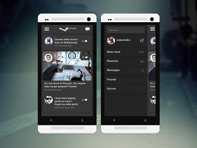 Steam Mobile Design clean design easy flat mobile modern ux