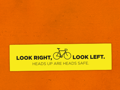 Look Left Look Right bike illustration sticker