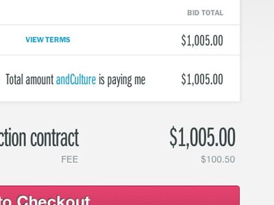 Cart summary view andculture auction bid cart checkout summary table ui