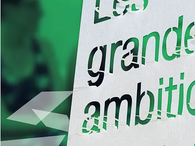 Les grandes cut paper typography withe