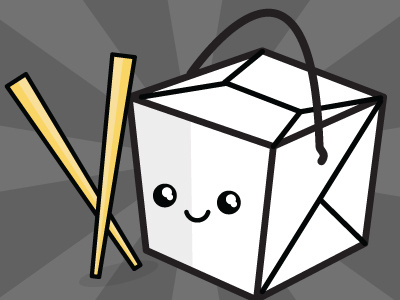 Chopsticks & Takeout box chinese chopsticks food japanese kawaii takeout vector