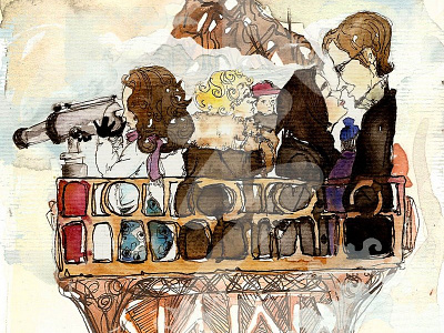 Watercolors Illustration "Travel to Paris" illustration travels watercolors