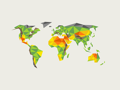 Low Poly World Map conference earth illustration low poly map shapes world