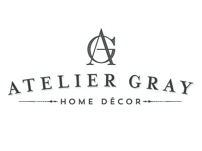 Atelier Gray Identity bw decor french grayscale home initials logo mark vintage