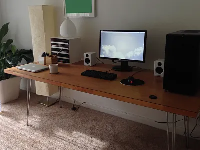 Workspace battle station desk workspace