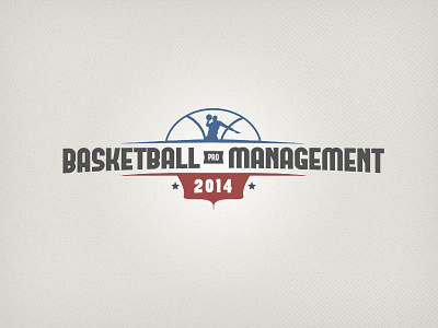 Basketball Pro Management 2014 Logo basketball black blue game gaming grey management nba red stars vintage white