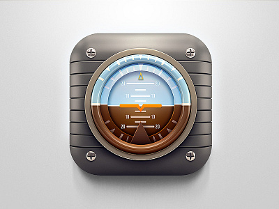 Retro Plane Artificial horizon 3D Icon 3d icon airmail airplane artificial horizon aviation ios ipad iphone plane realistic retro vray