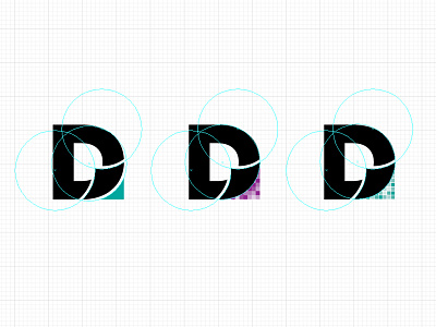 Demac Logo WIP ecommerce fold guides logo logomark paper pixels reveal wordmark