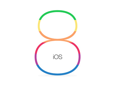 ios8 apple branding clean flat ios ios8 ipad iphone logo rainbow vintage