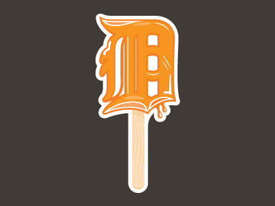 Detroit orange cream design detroit popsicle sticker